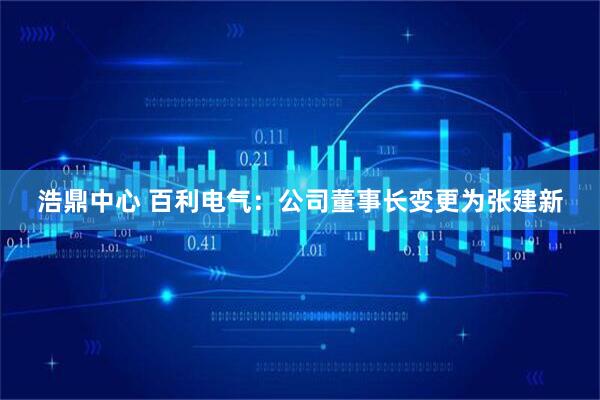 浩鼎中心 百利电气：公司董事长变更为张建新